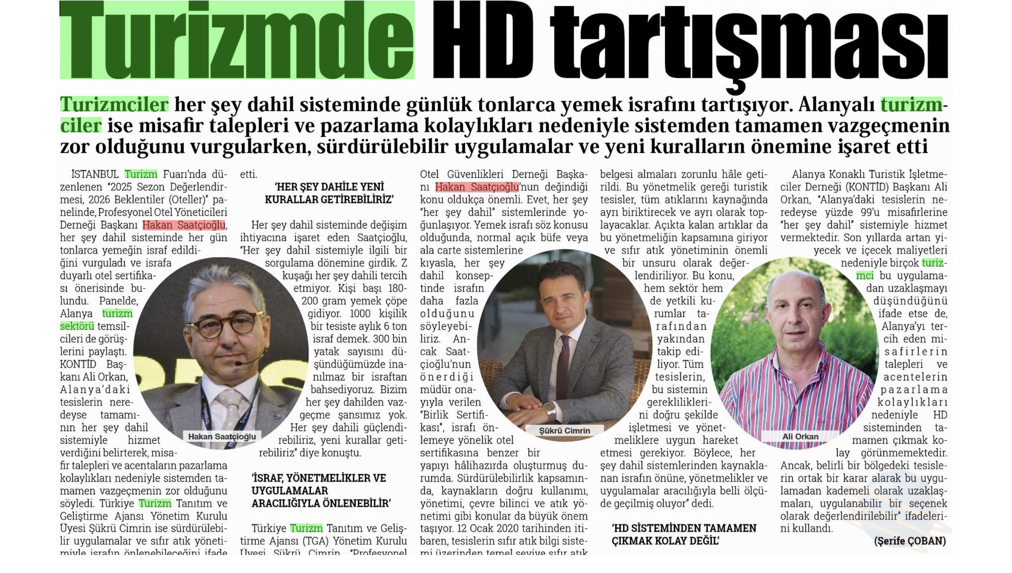 Turizmde HD tartışması